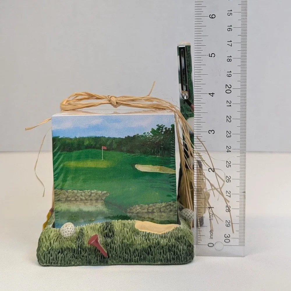 Lady Jayne Ltd Golf Writer's Memo Pad, Pen & Holder Set Office Desk Accessory